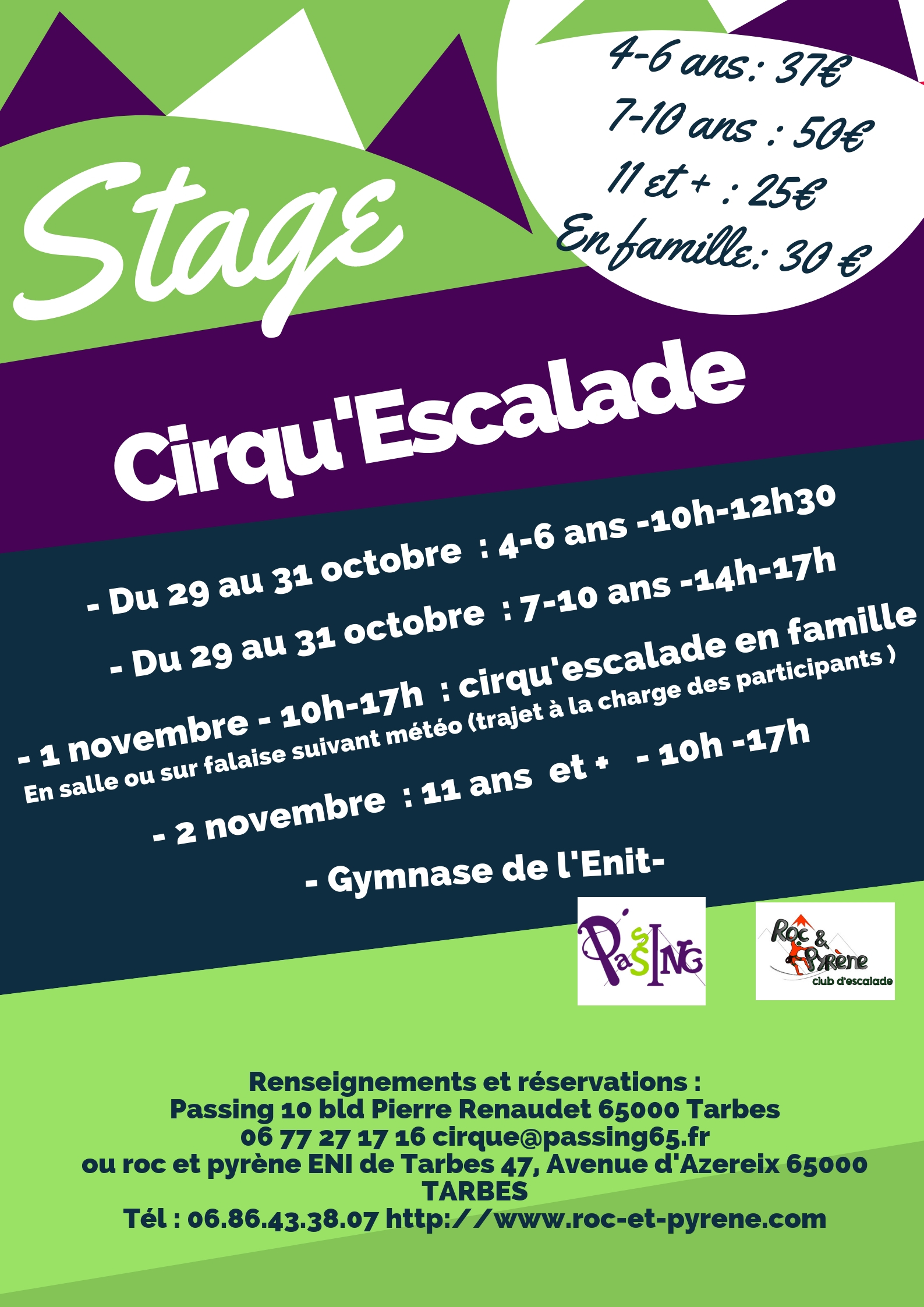 stage cirque escalade 4 6 ans 