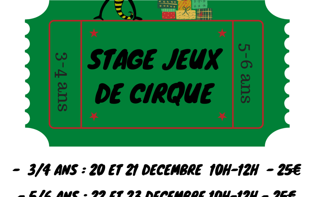 affiche stage noel jeux de cirque