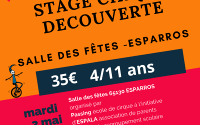 Esparros – Stage et Atelier cirque en famille – Vacances de Paques 2022