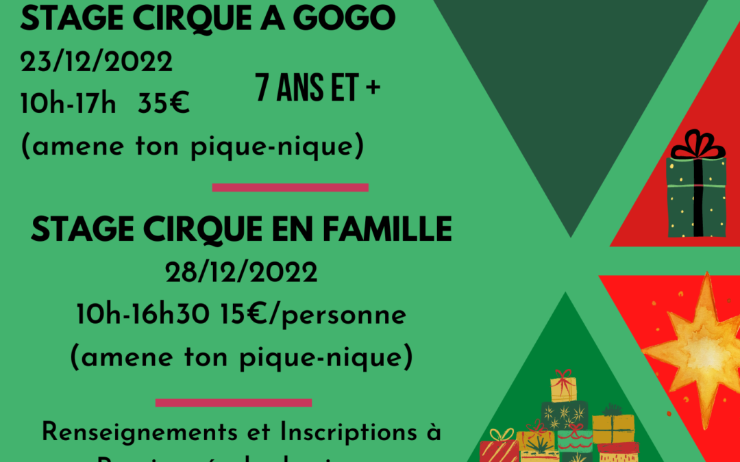 STAGES CIRQUE DE NOEL 2022 à Tarbes