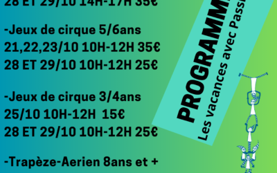 STAGES CIRQUE VACANCES TOUSSAINT 2024